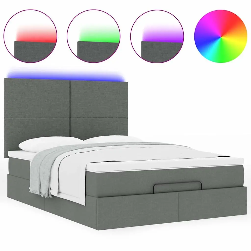 Ottoman Bed with LED Lighting and Storage