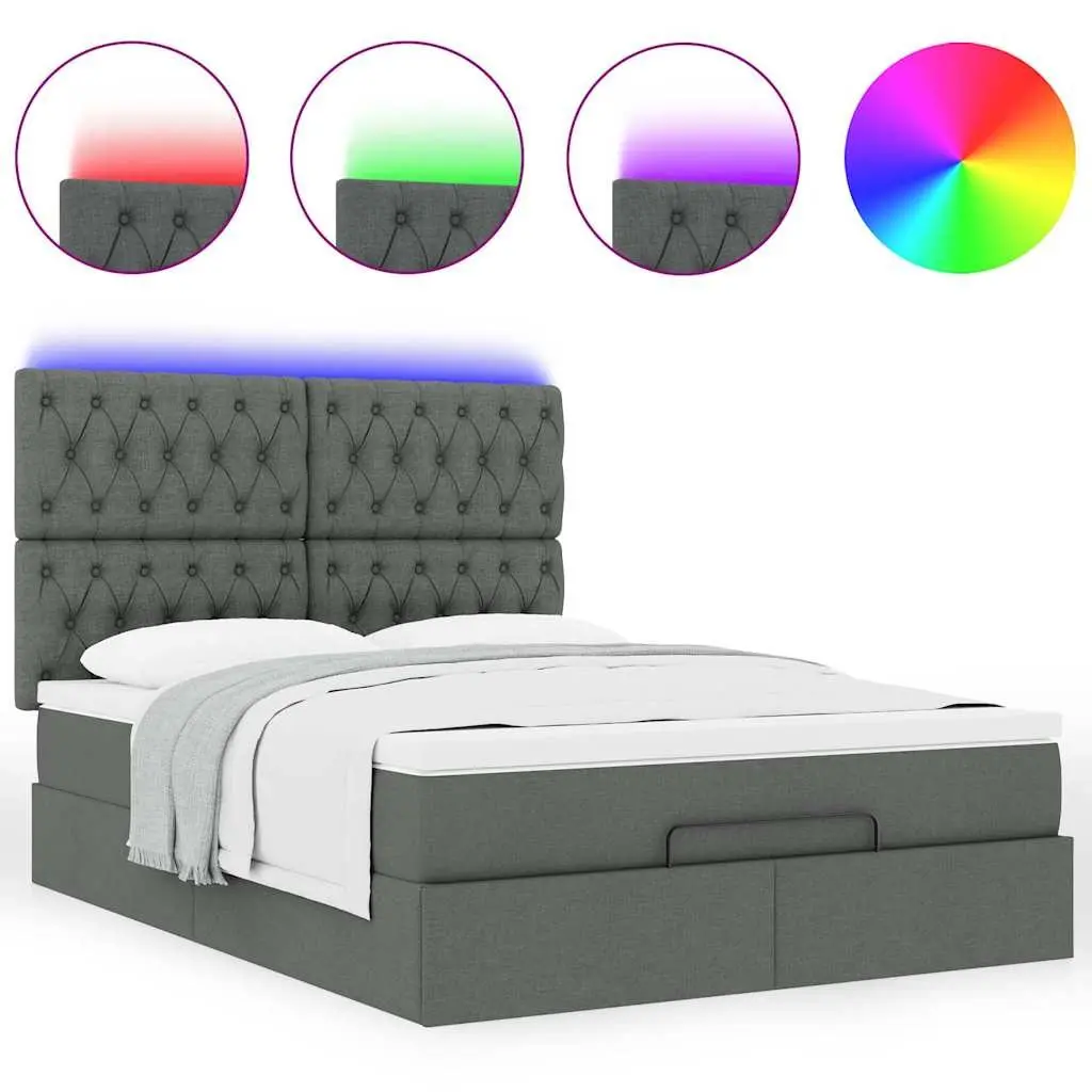 Ottoman Bed with Pocket Spring Mattress and Lights