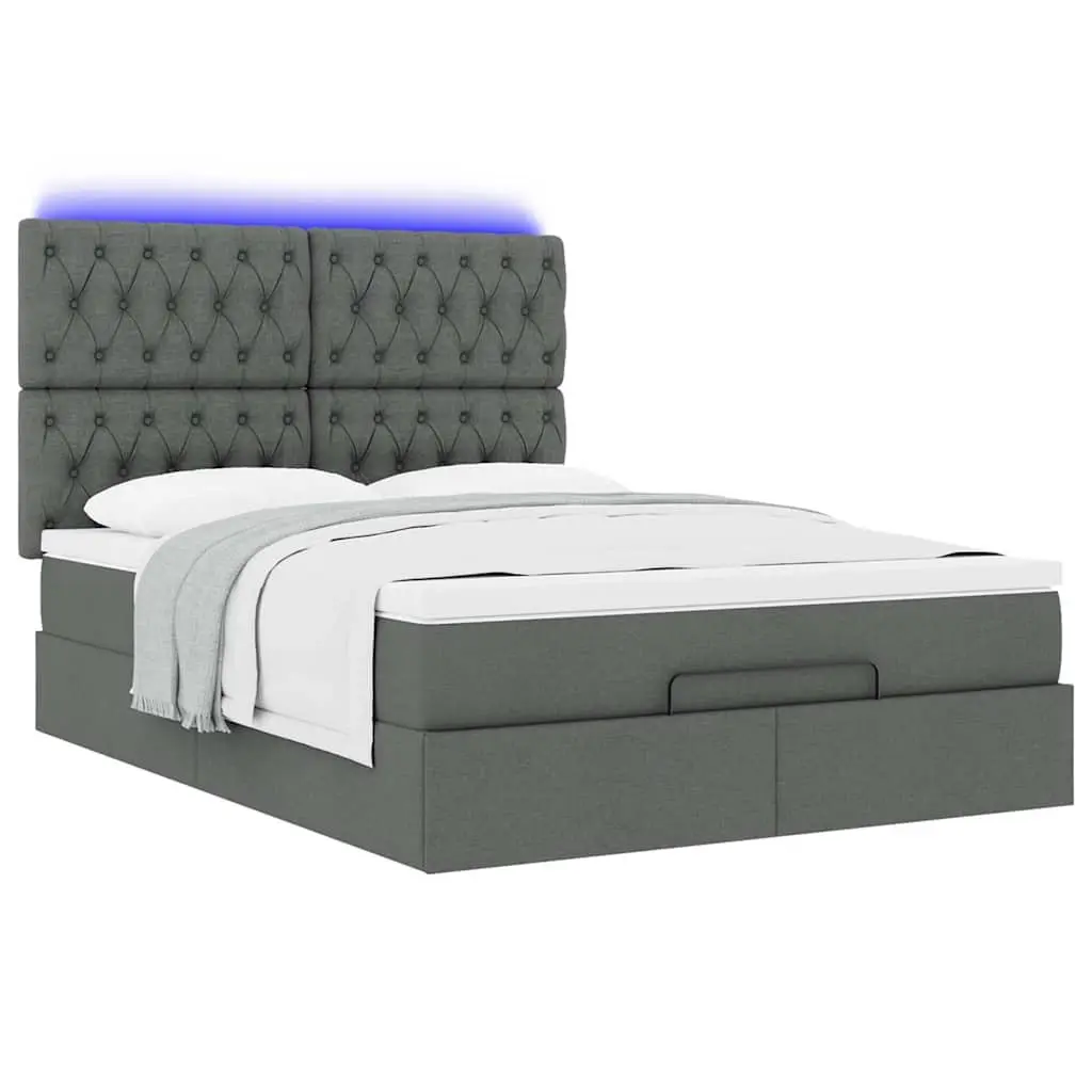 Ottoman Bed with Pocket Spring Mattress and Lights