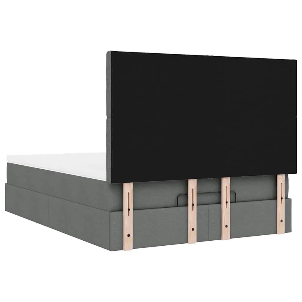 Double Grey Ottoman Bed with Storage and Supportive Mattress