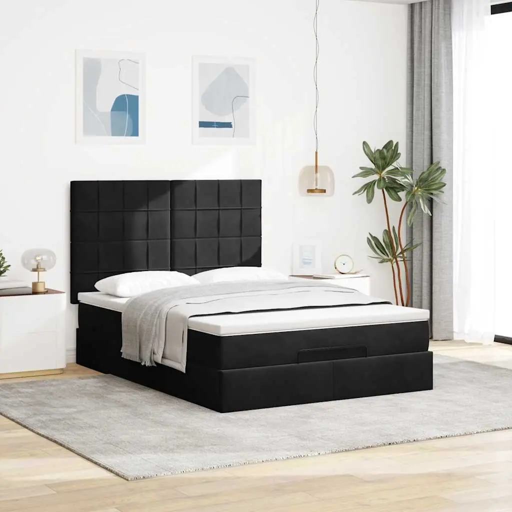 Queen Ottoman Bed with Pocket Spring Mattress & LED