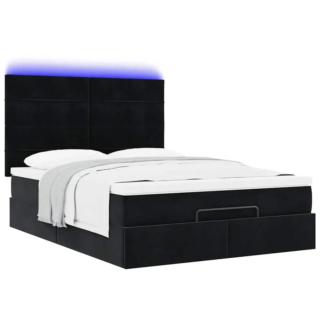 Queen Ottoman Bed with Pocket Spring Mattress & LED