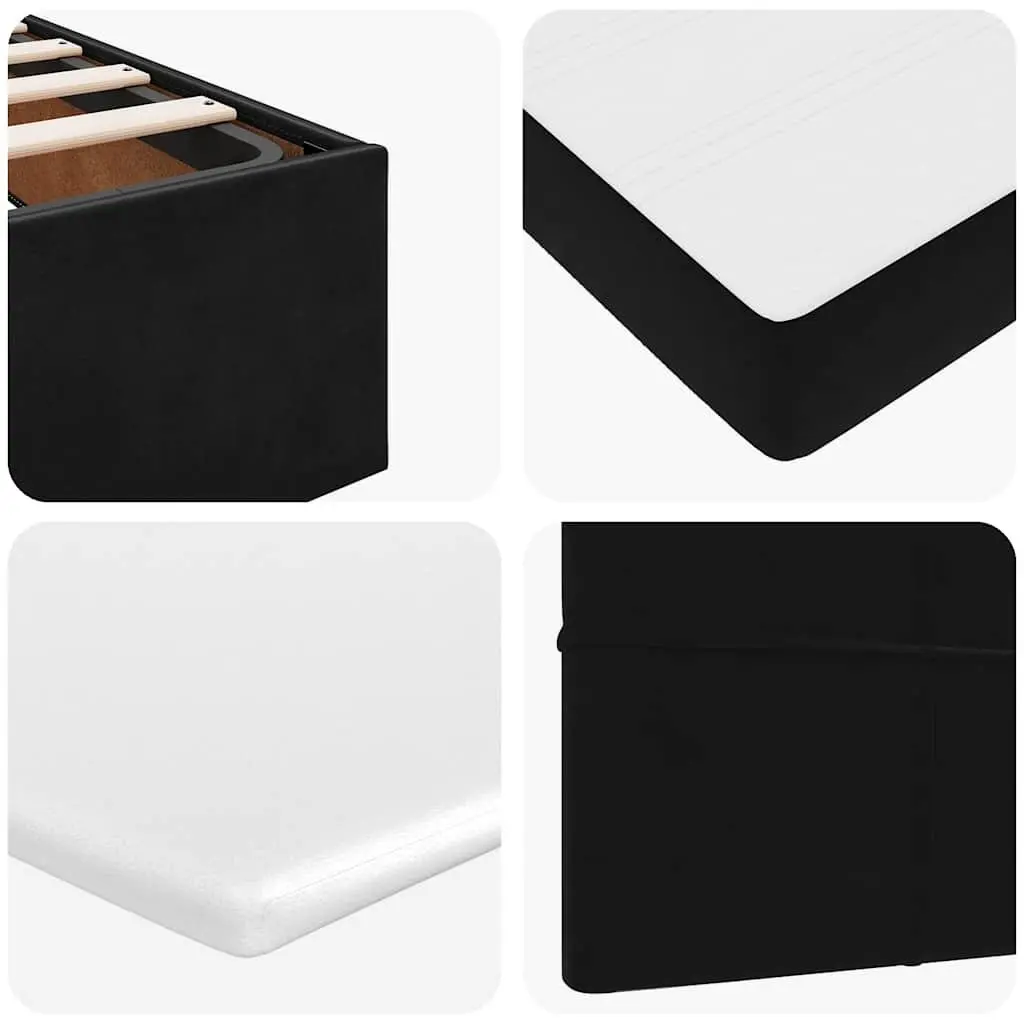 Black Velvet Ottoman Bed