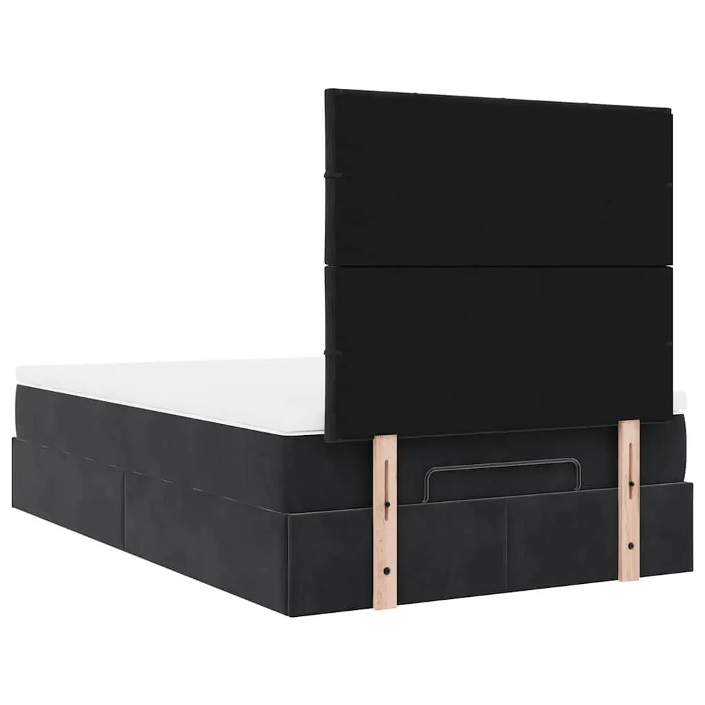Black Velvet Ottoman Bed