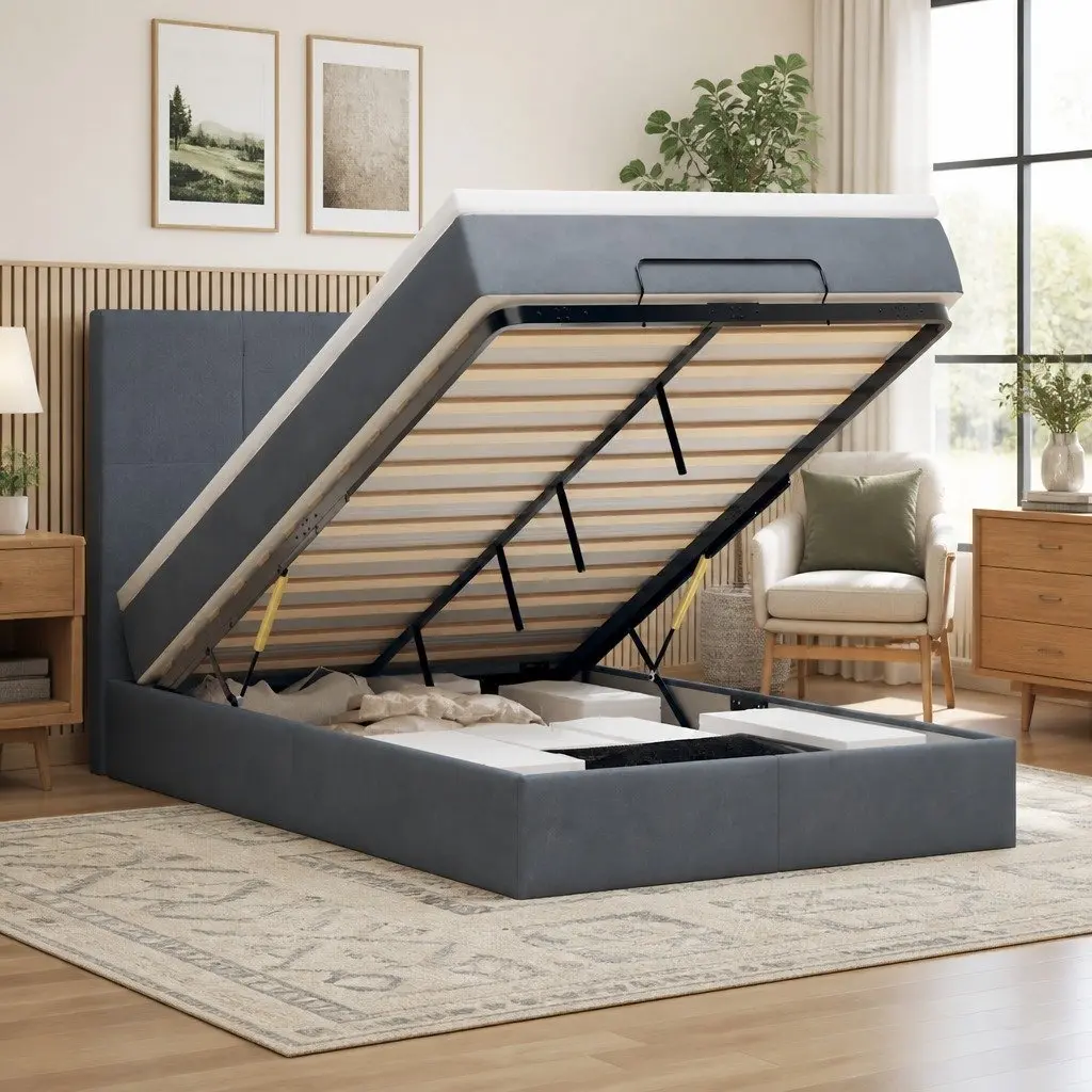 King Single Ottoman Bed with Lights