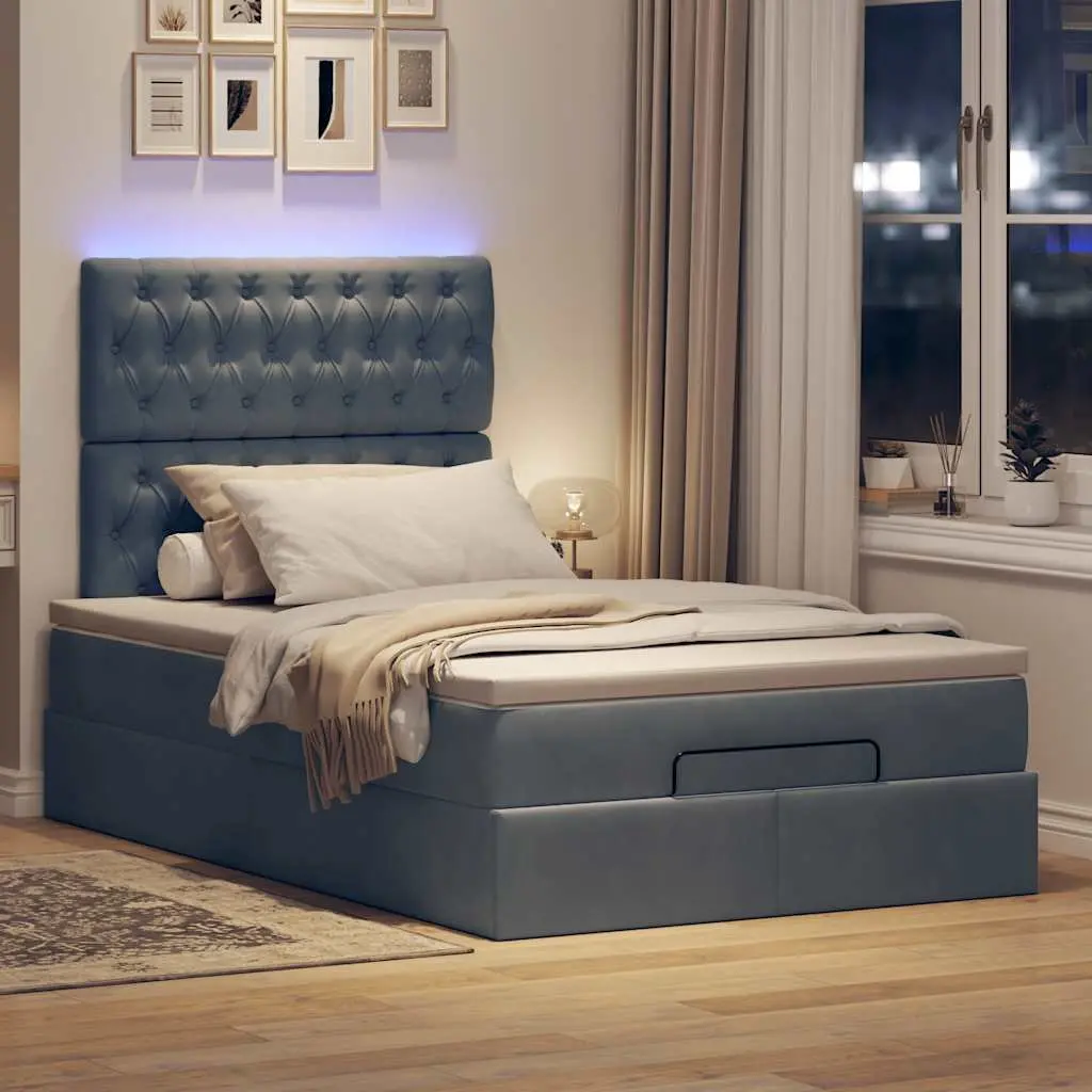 King Single Ottoman Bed with Lights