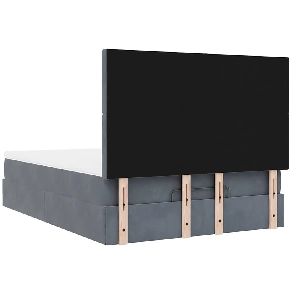 Grey Velvet Ottoman Bed with Storage Options