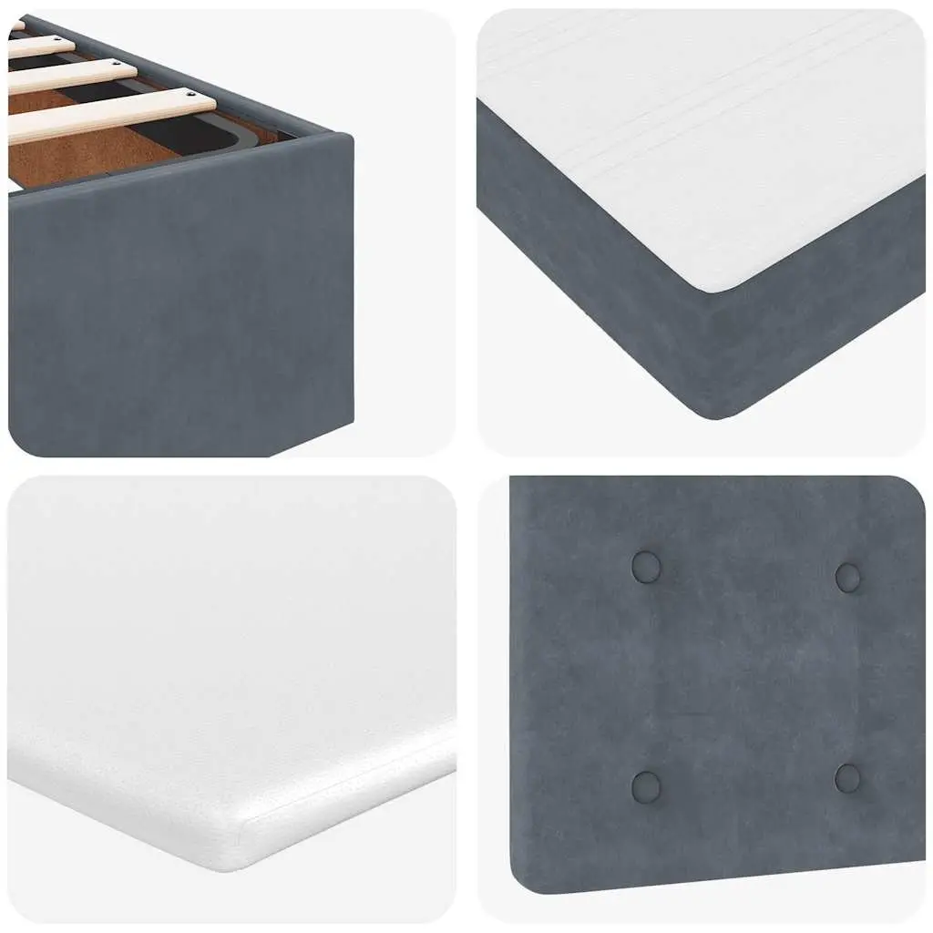 Ottoman Bed Queen with Pocket Spring Mattress Topper Hydraulic Lift Storage Grey Velvet