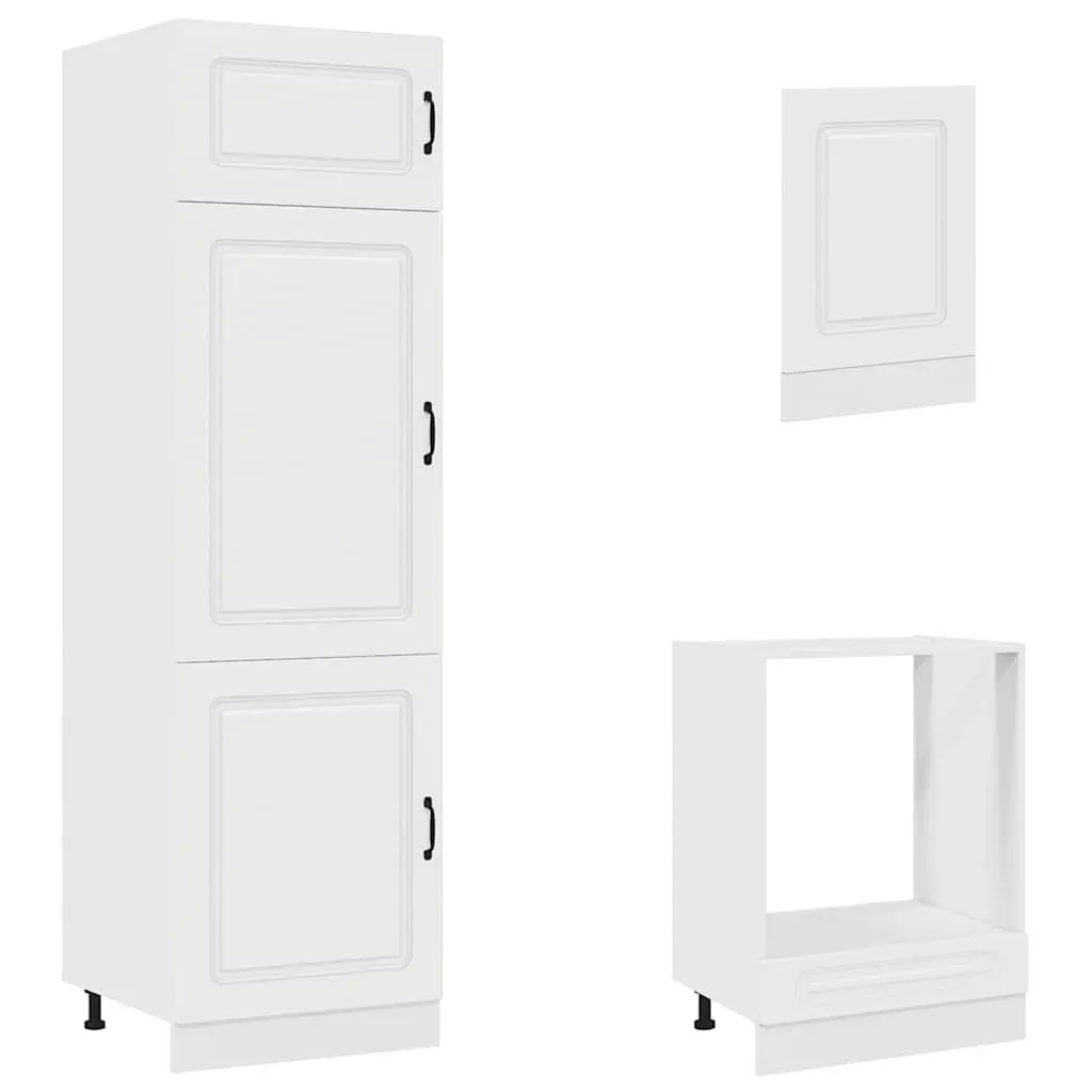 7 Piece Kitchen Cabinet Set White Storage Engineered Wood Furniture Compartments