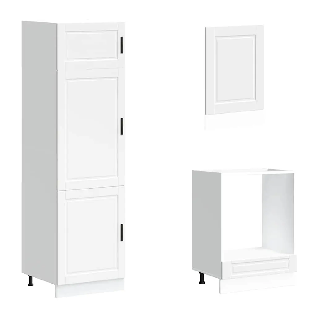7 Piece Kitchen Cabinet Set White Engineered Wood Storage Cupboard