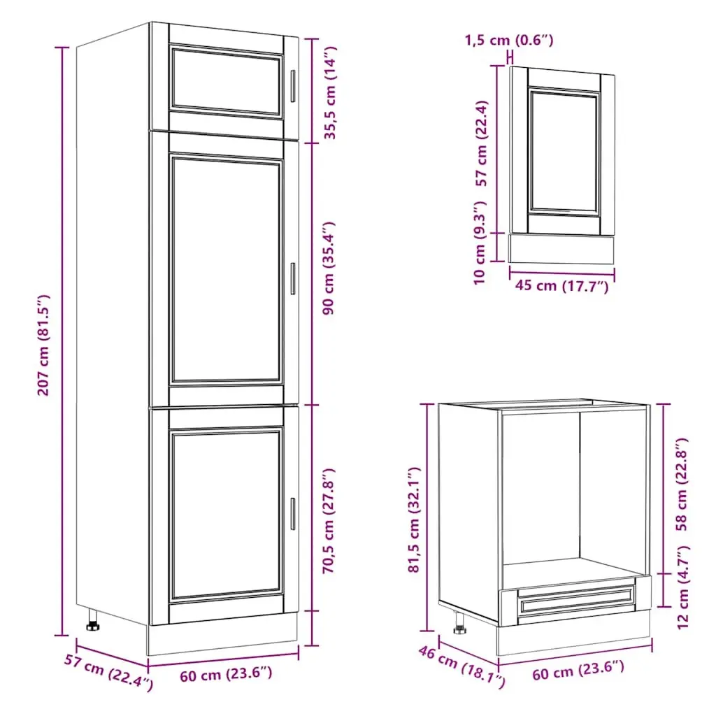 7 Piece Kitchen Cabinet Set White Engineered Wood Storage Cupboard