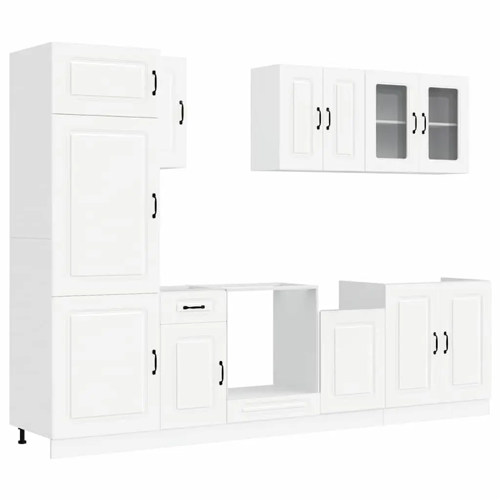 8 Piece Kitchen Cabinet Set White Engineered Wood Storage Cupboard Furniture