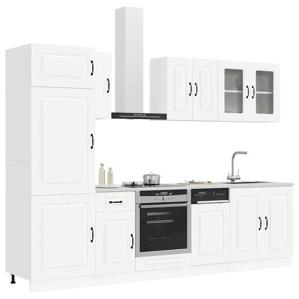 8 Piece Kitchen Cabinet Set White Engineered Wood Storage Cupboard Furniture