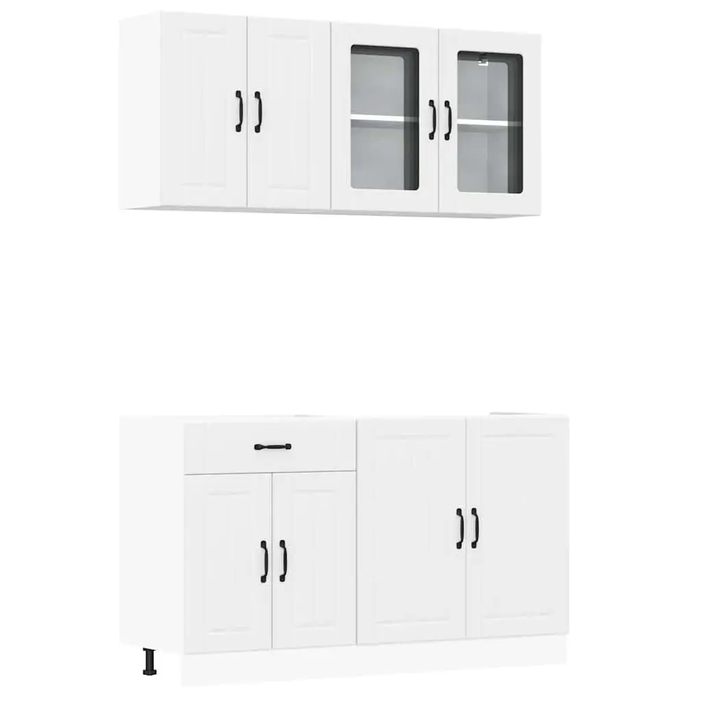 4-Piece Kitchen Cabinet Set in White