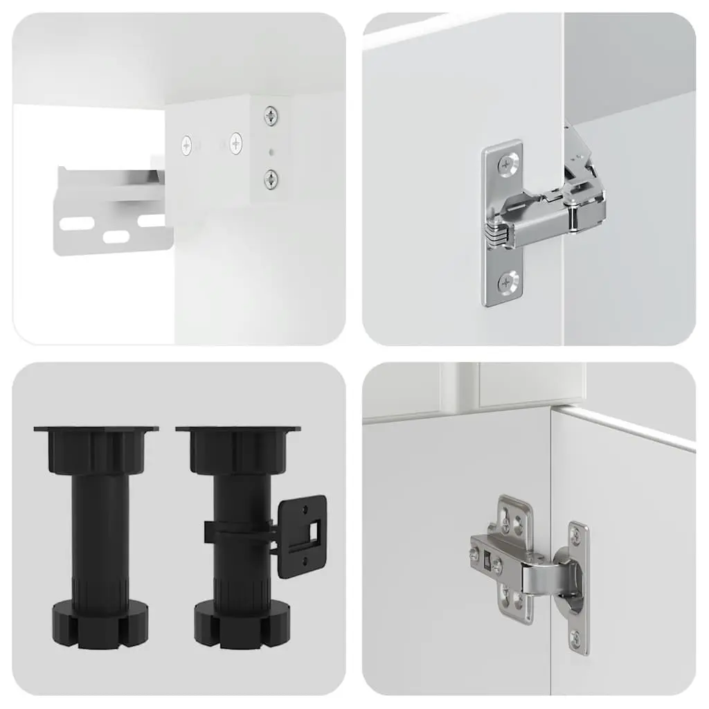 4-Piece Kitchen Cabinet Set in White