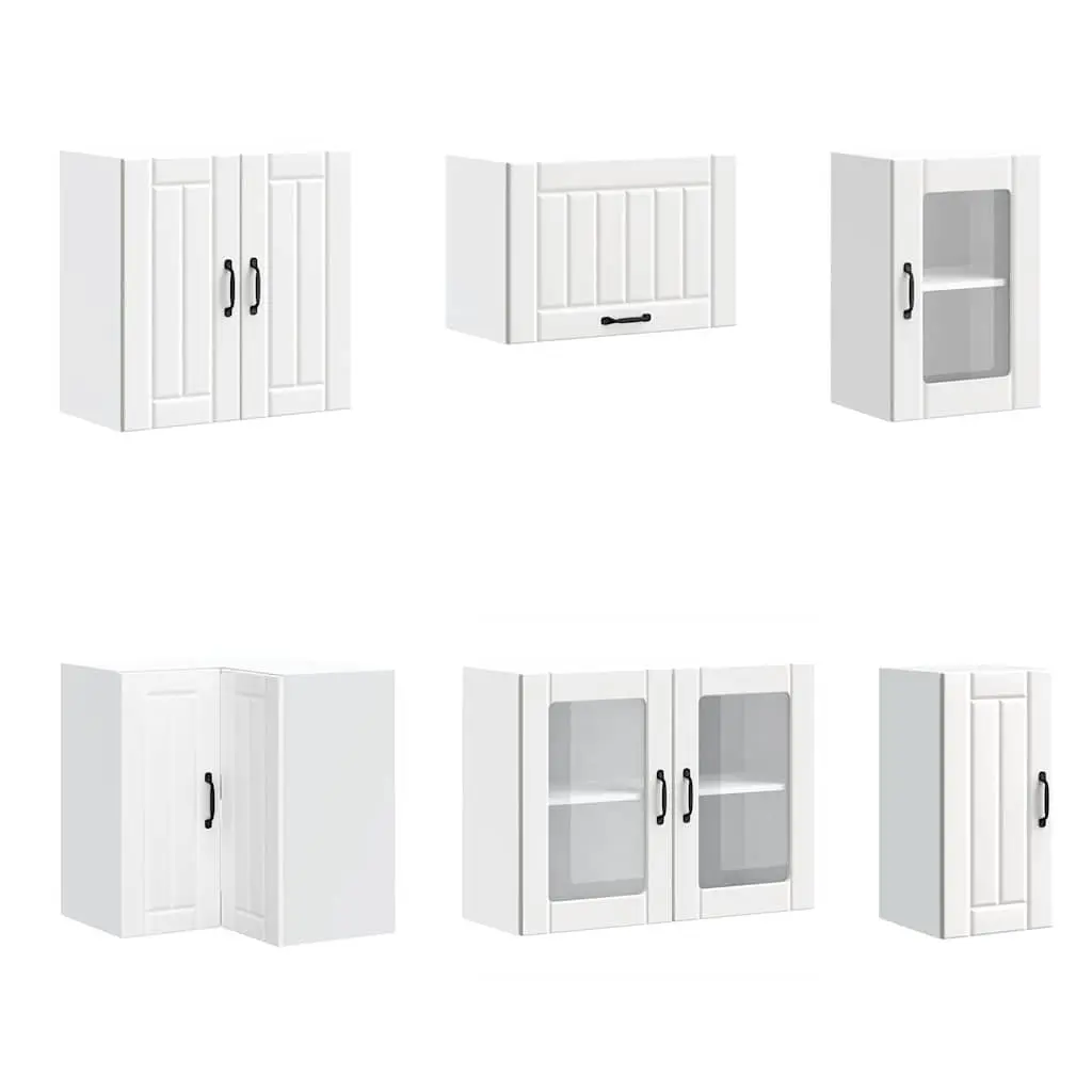 Kitchen Cabinet Set 11 Piece Storage Cupboards Engineered Wood White