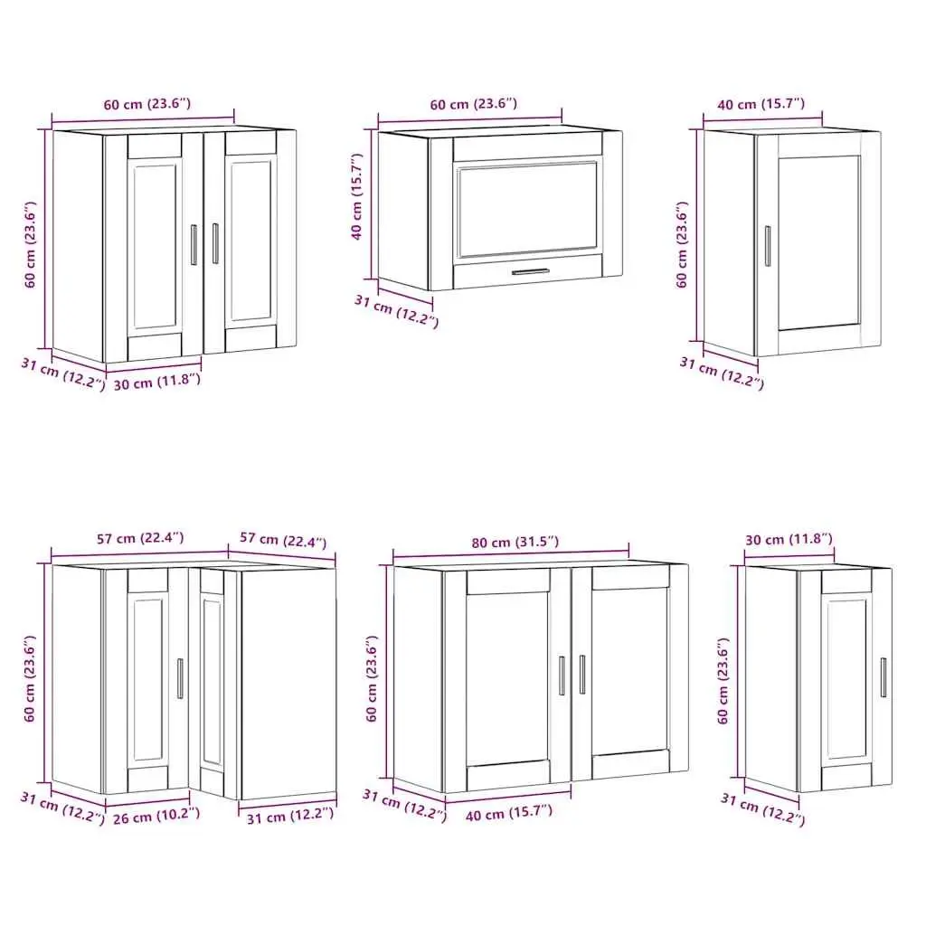 11 Piece White Engineered Wood Kitchen Cabinet Set Storage Optimisation