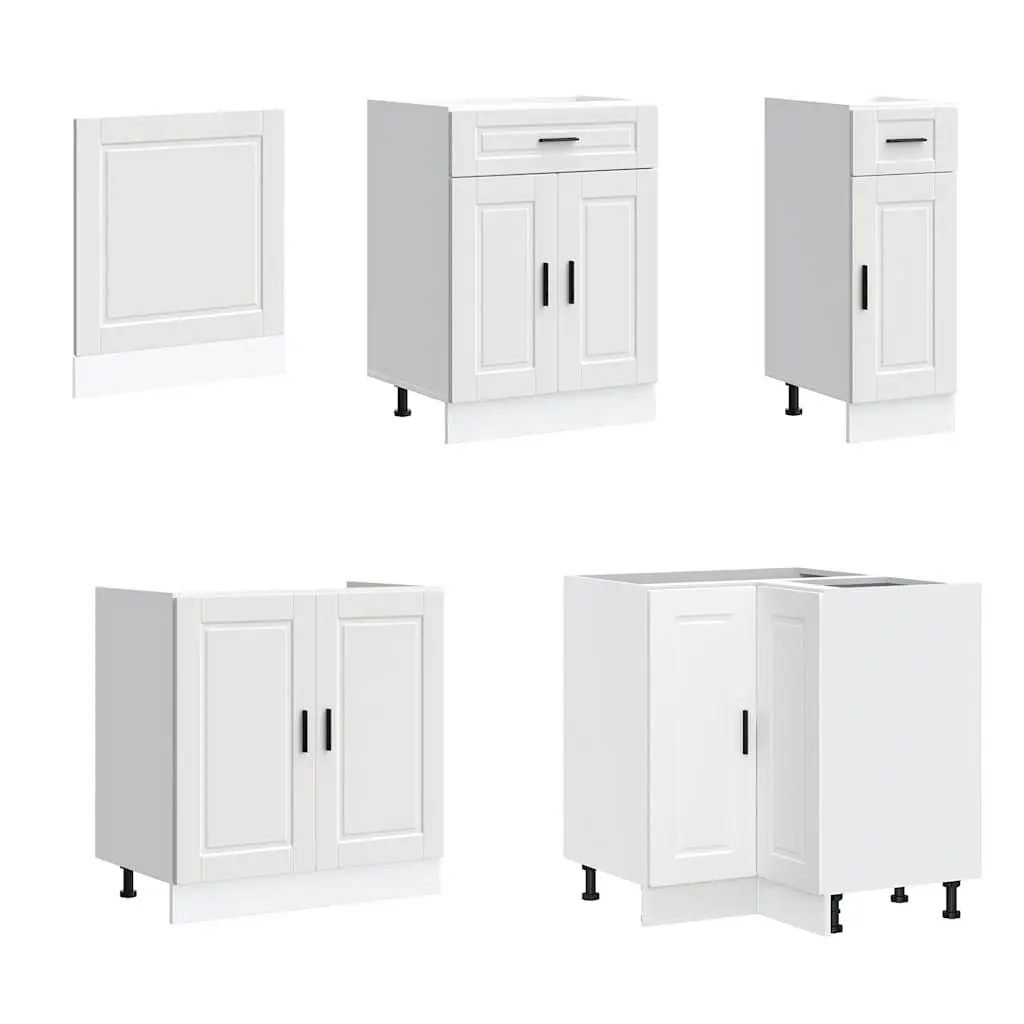 11 Piece White Engineered Wood Kitchen Cabinet Set Storage Optimisation