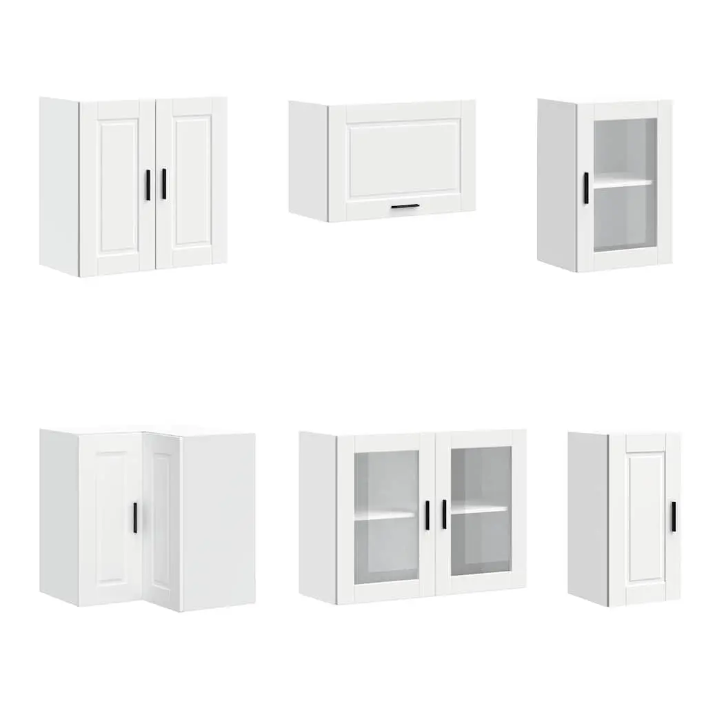 11 Piece White Engineered Wood Kitchen Cabinet Set Storage Optimisation