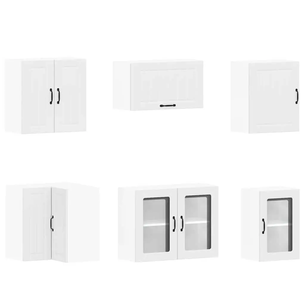 11 Piece Kitchen Cabinet Set White Storage Engineered Wood