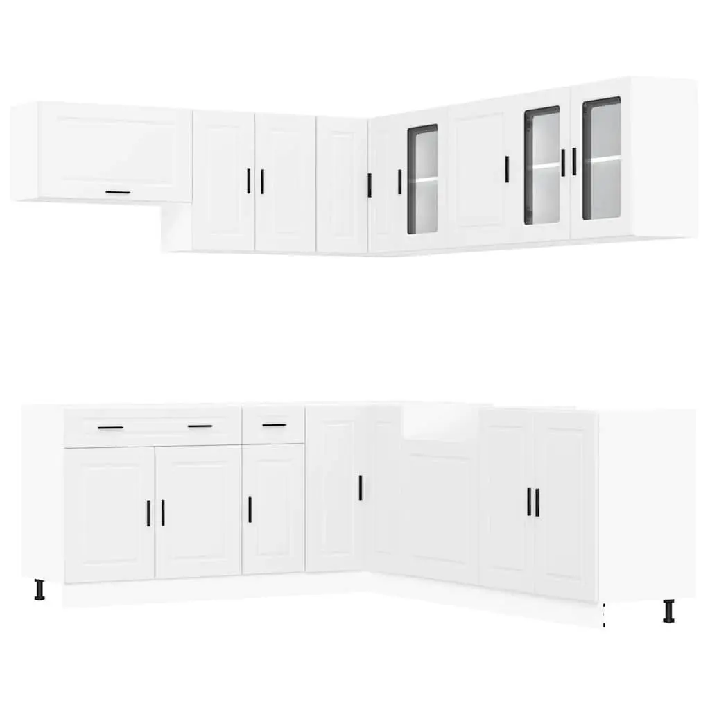 11 Piece Kitchen Cabinet Set White Storage Engineered Wood Furniture Cupboard