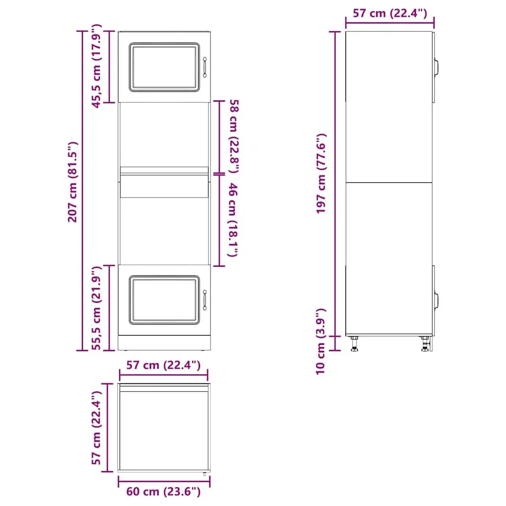 2 pcs White Kitchen Cabinets for Oven Storage