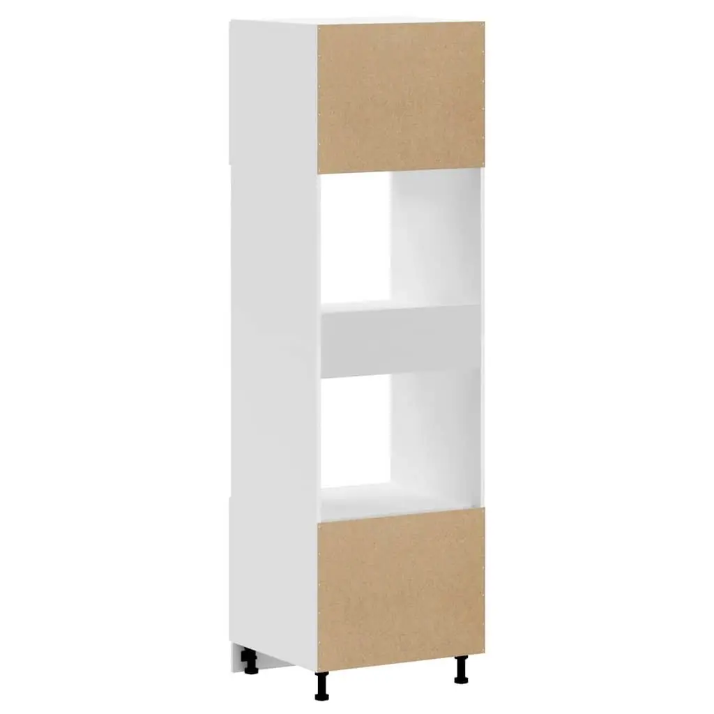 Oven Cabinet 2 pcs White Engineered Wood Kitchen Storage Unit Compact Design