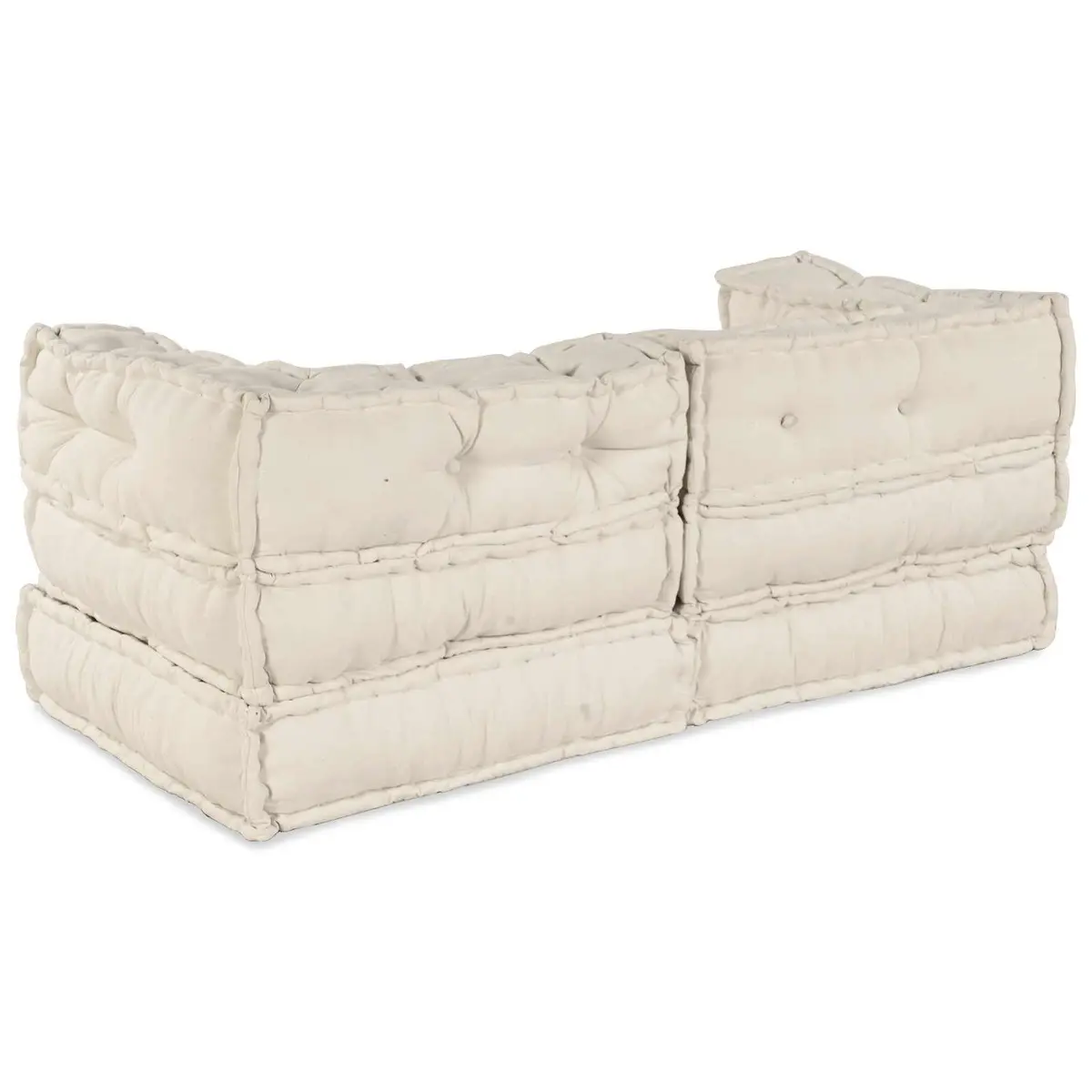 Modular Sofa Unit 2 Piece Cream 140 x 70 x 56 cm Fabric Lounge Indoor Outdoor