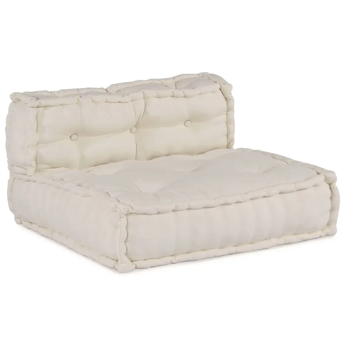 Modular Sofa Unit Indoor Outdoor Use 210 x 70 x 56 cm Cream Fabric