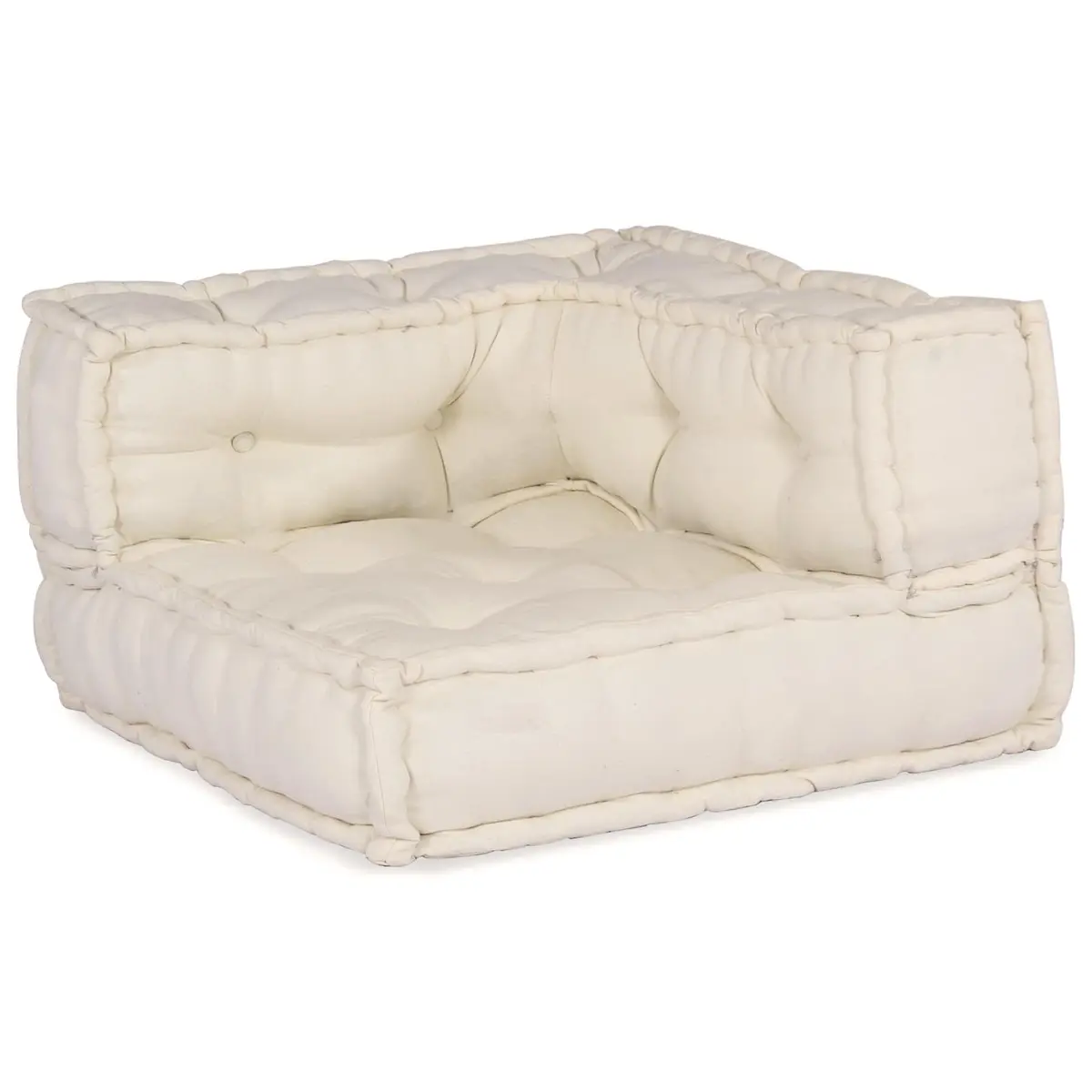 Modular Sofa Unit Indoor Outdoor Use 210 x 70 x 56 cm Cream Fabric