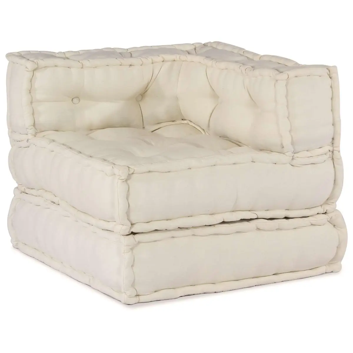 Modular Sofa Unit Indoor Outdoor Use 210 x 70 x 56 cm Cream Fabric