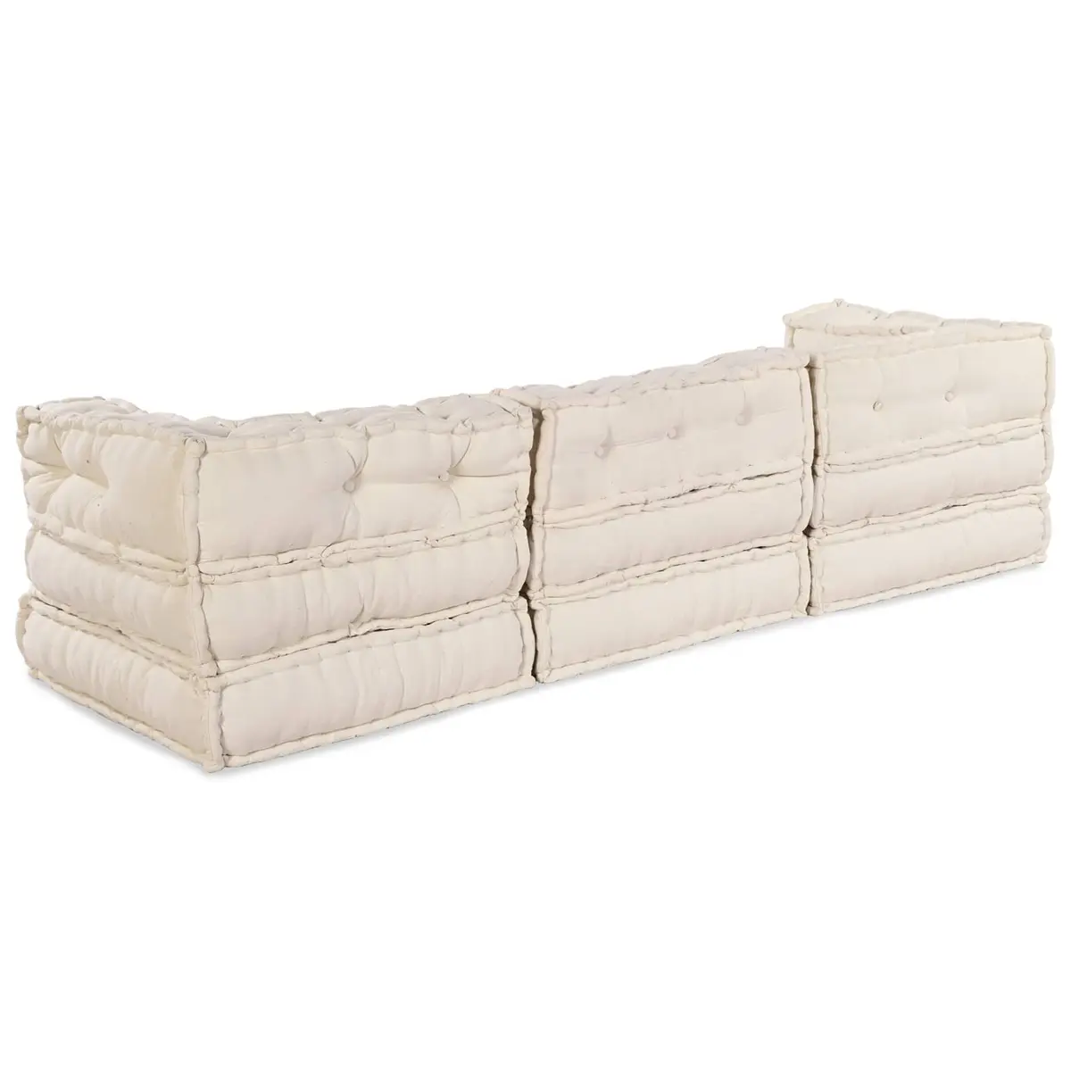 Modular Sofa Unit Indoor Outdoor Use 210 x 70 x 56 cm Cream Fabric