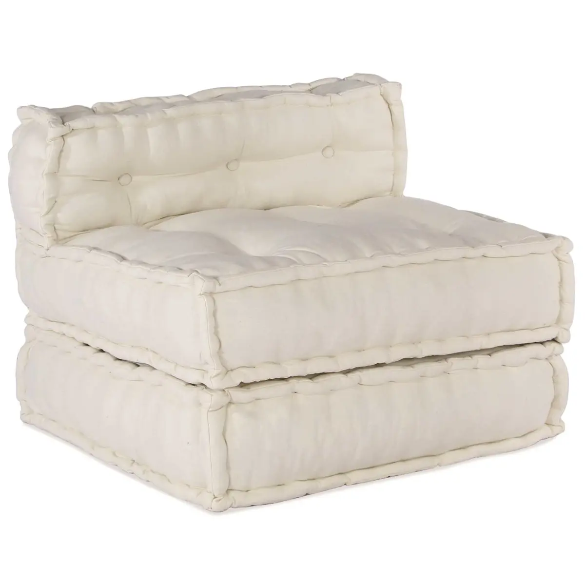 Modular Sofa Unit Indoor Outdoor Lounge Seating Cream 210 x 140 x 56 cm