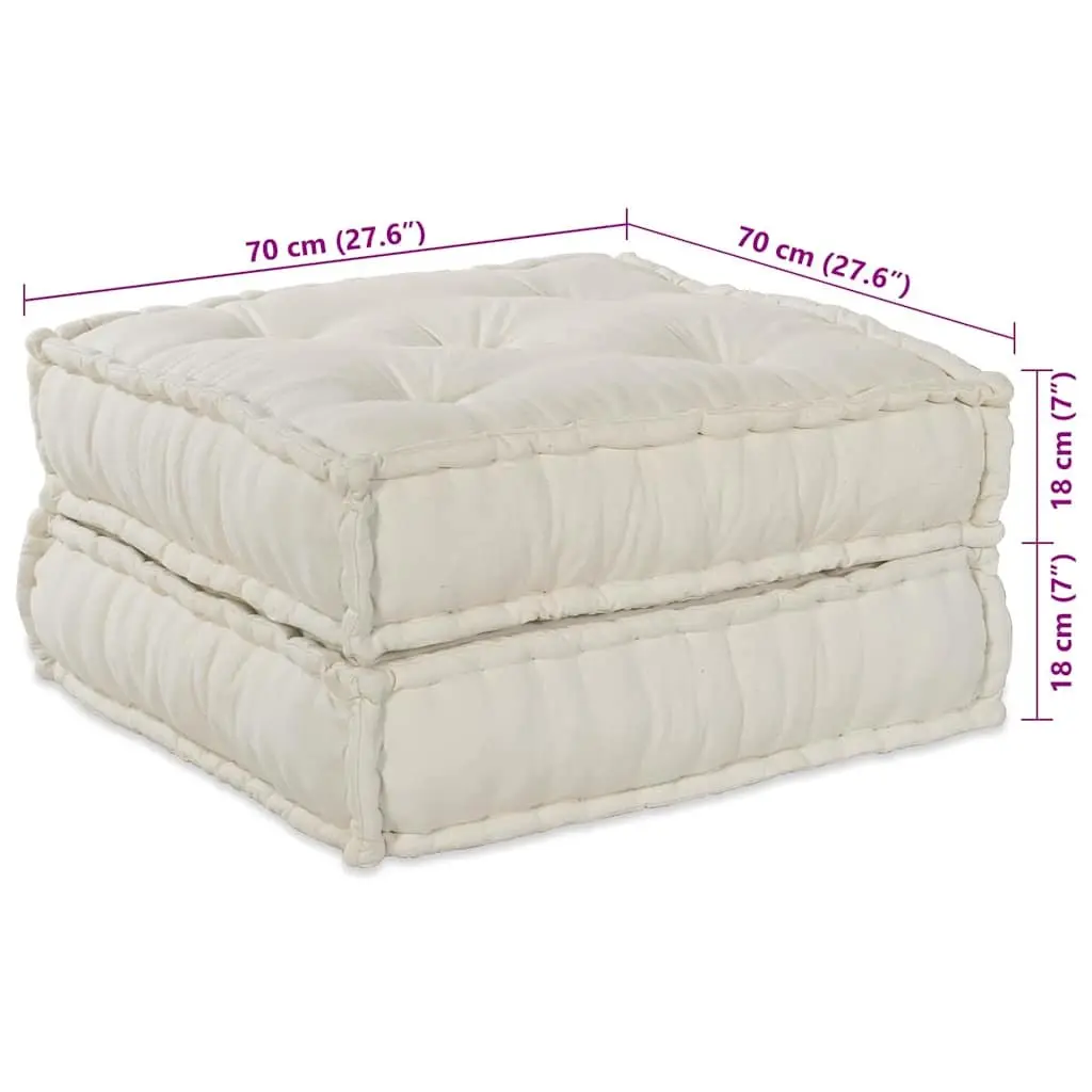 Modular Sofa Unit Indoor Outdoor Lounge Seating 210 x 140 x 56 cm Cream Fabric