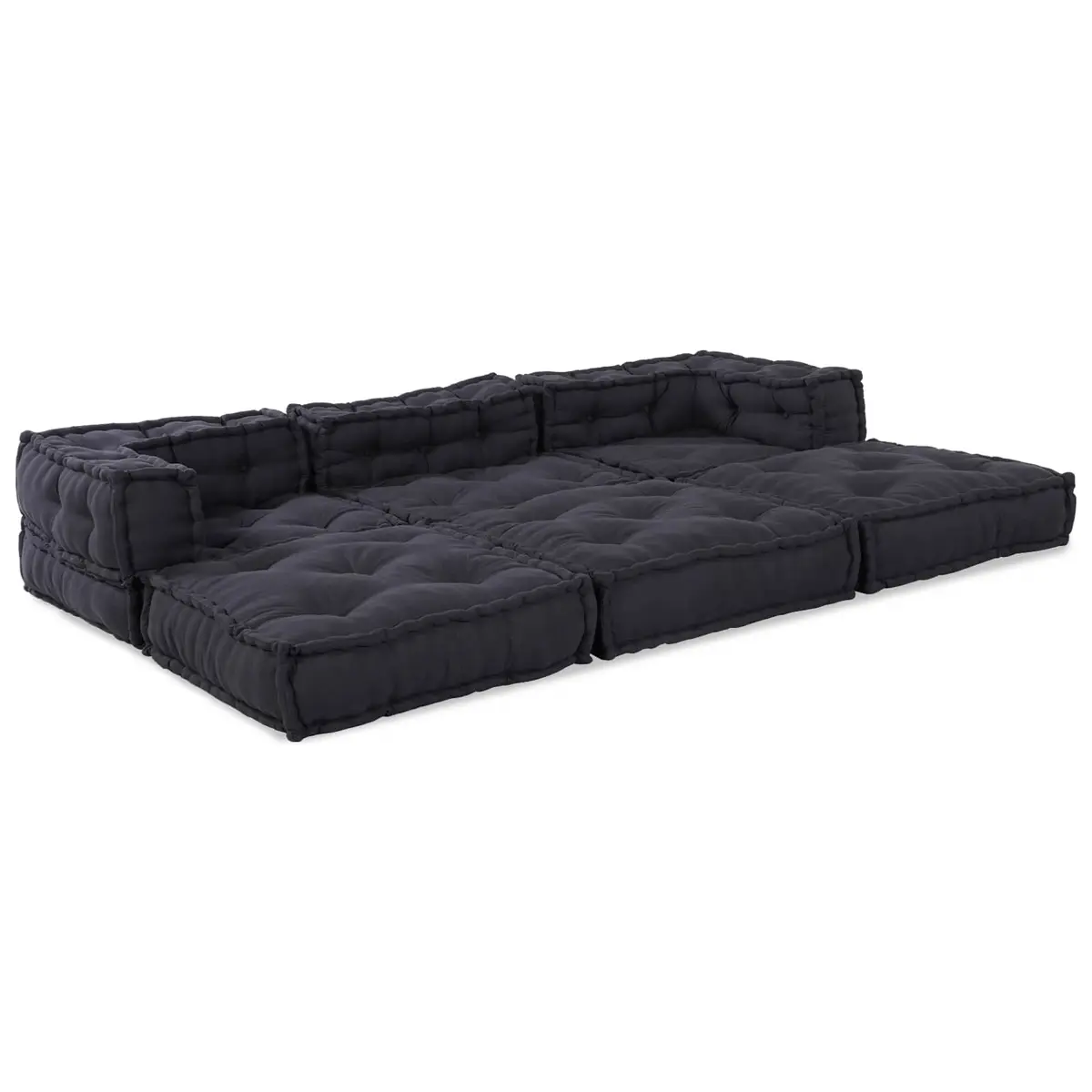 Modular Sofa Unit Indoor Outdoor Lounge Seat 210 x 70 x 56 cm Fabric Anthracite