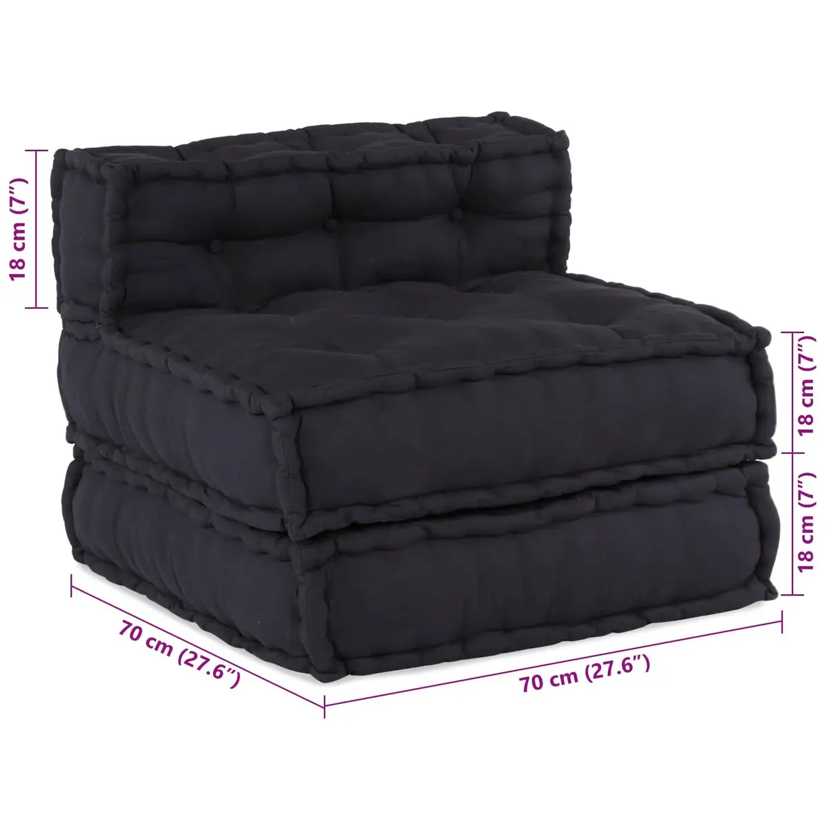 Modular Sofa Unit Indoor Outdoor Lounge 210 x 140 x 56 cm Fabric Anthracite