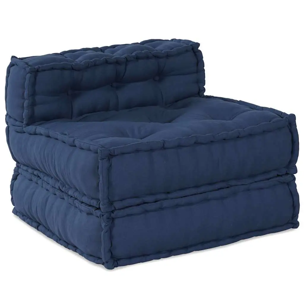 Fabric Modular Lounge Sofa Unit Corner Seat Indigo Blue 210x140x56cm