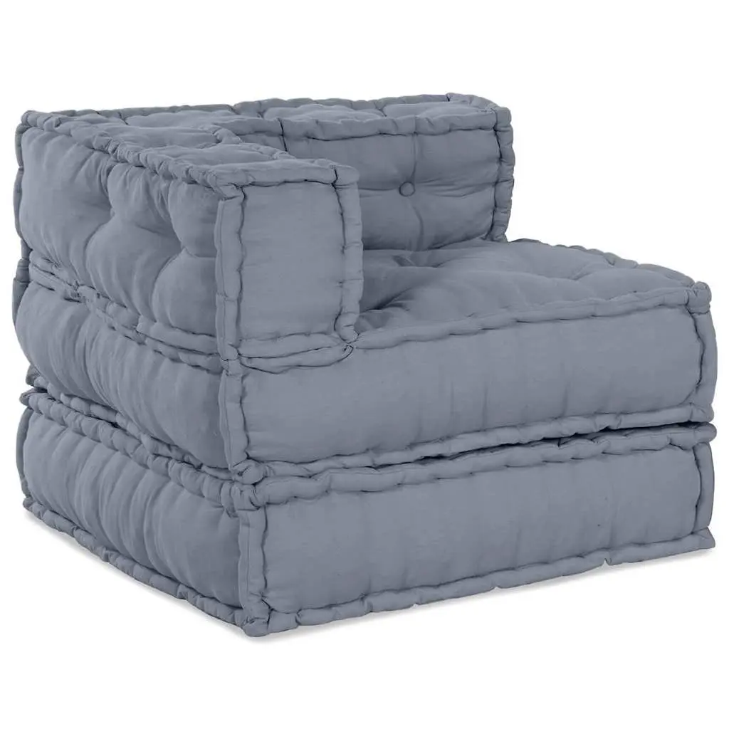Modular Sofa Unit Indoor Outdoor 2 pcs Grey 140 x 70 x 56 cm Fabric Cushion