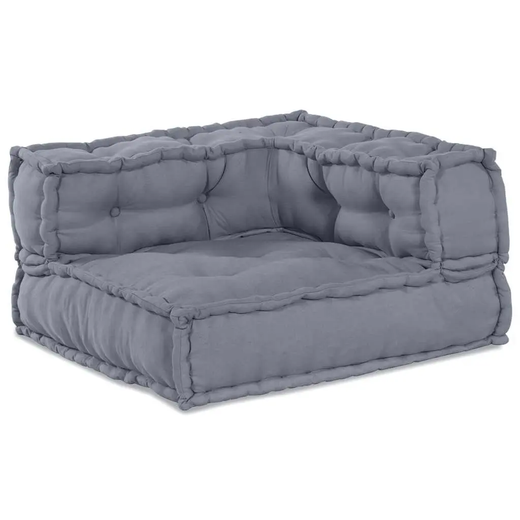 Modular Sofa Unit Indoor Outdoor 2 pcs Grey 140 x 70 x 56 cm Fabric Cushion