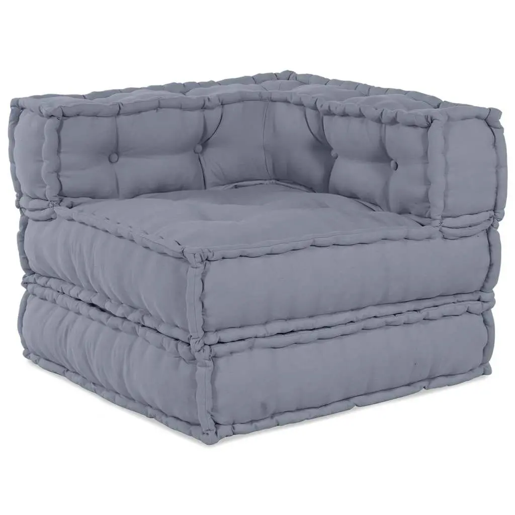 Modular Sofa Unit Flexible Seating Indoor Outdoor Corner Lounge Sectional Fabric Grey