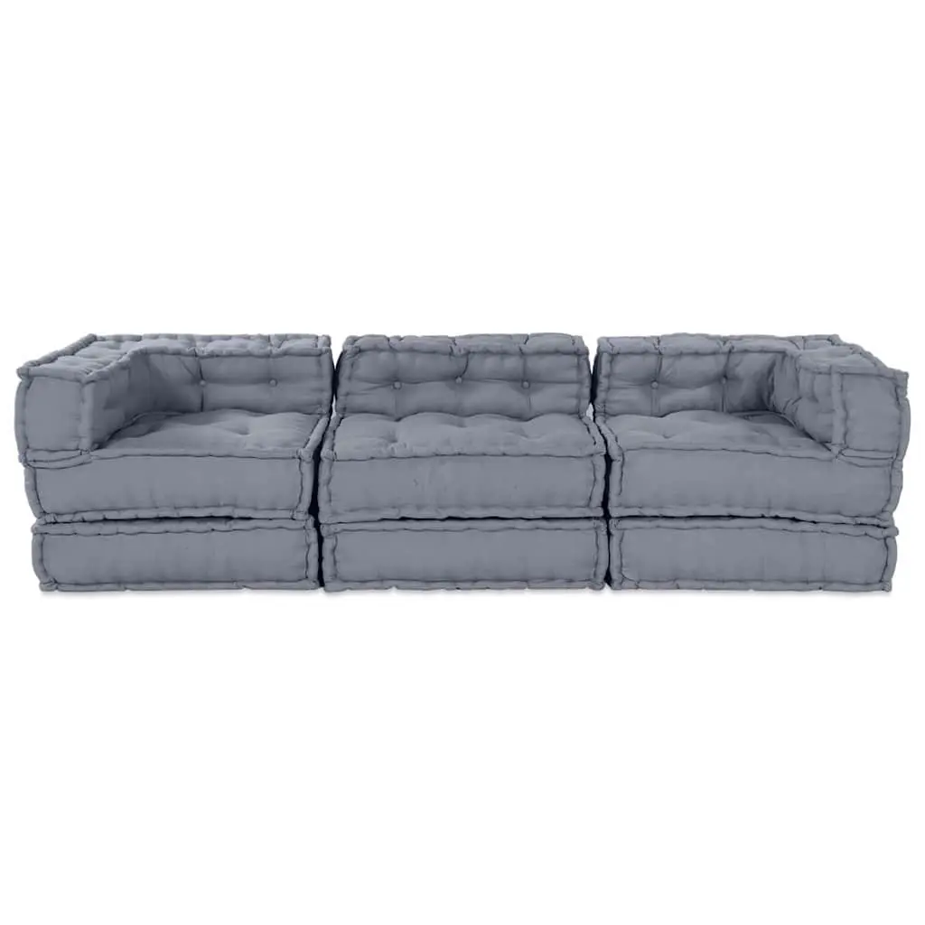 Modular Sofa Unit Flexible Seating Indoor Outdoor Corner Lounge Sectional Fabric Grey