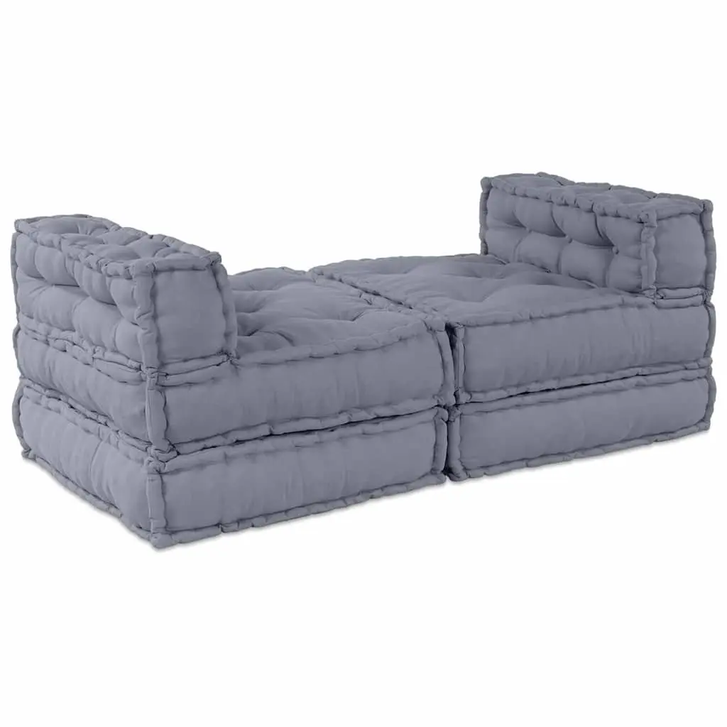 Modular Sofa Unit Indoor Outdoor Grey Fabric Corner Sectional Couch 210x140x56cm