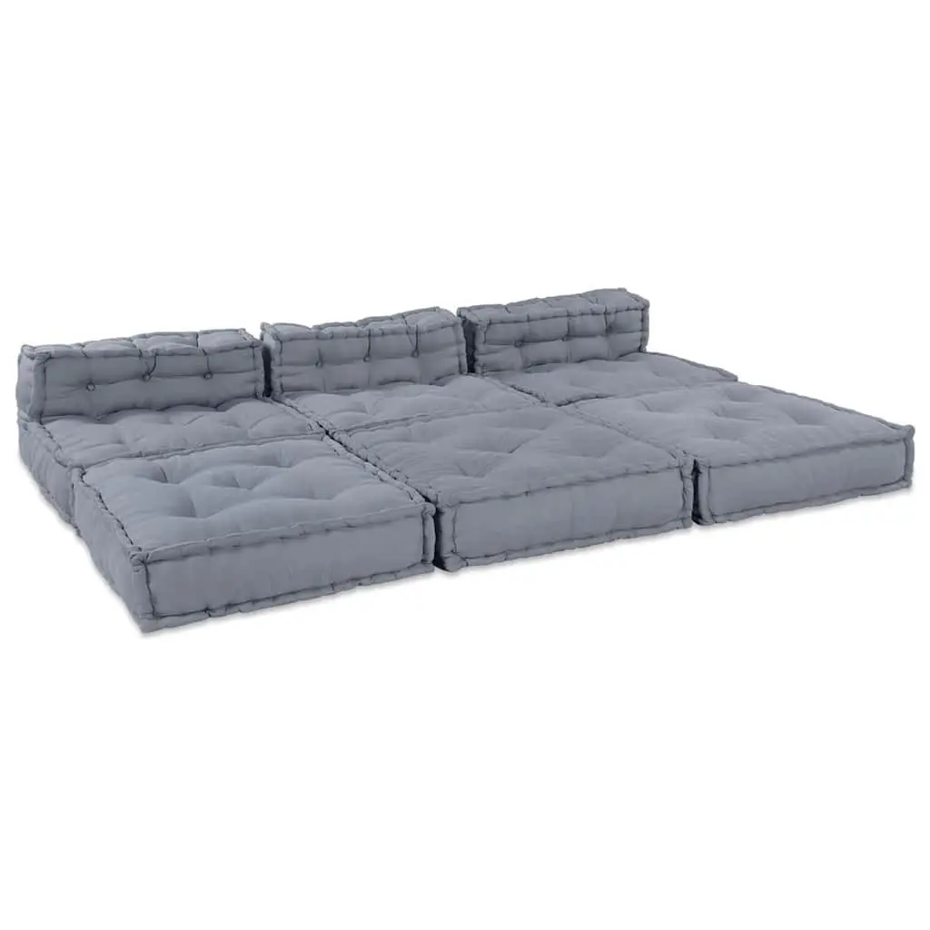 Modular Sofa Unit Indoor Outdoor Grey Fabric Corner Sectional Couch 210x140x56cm