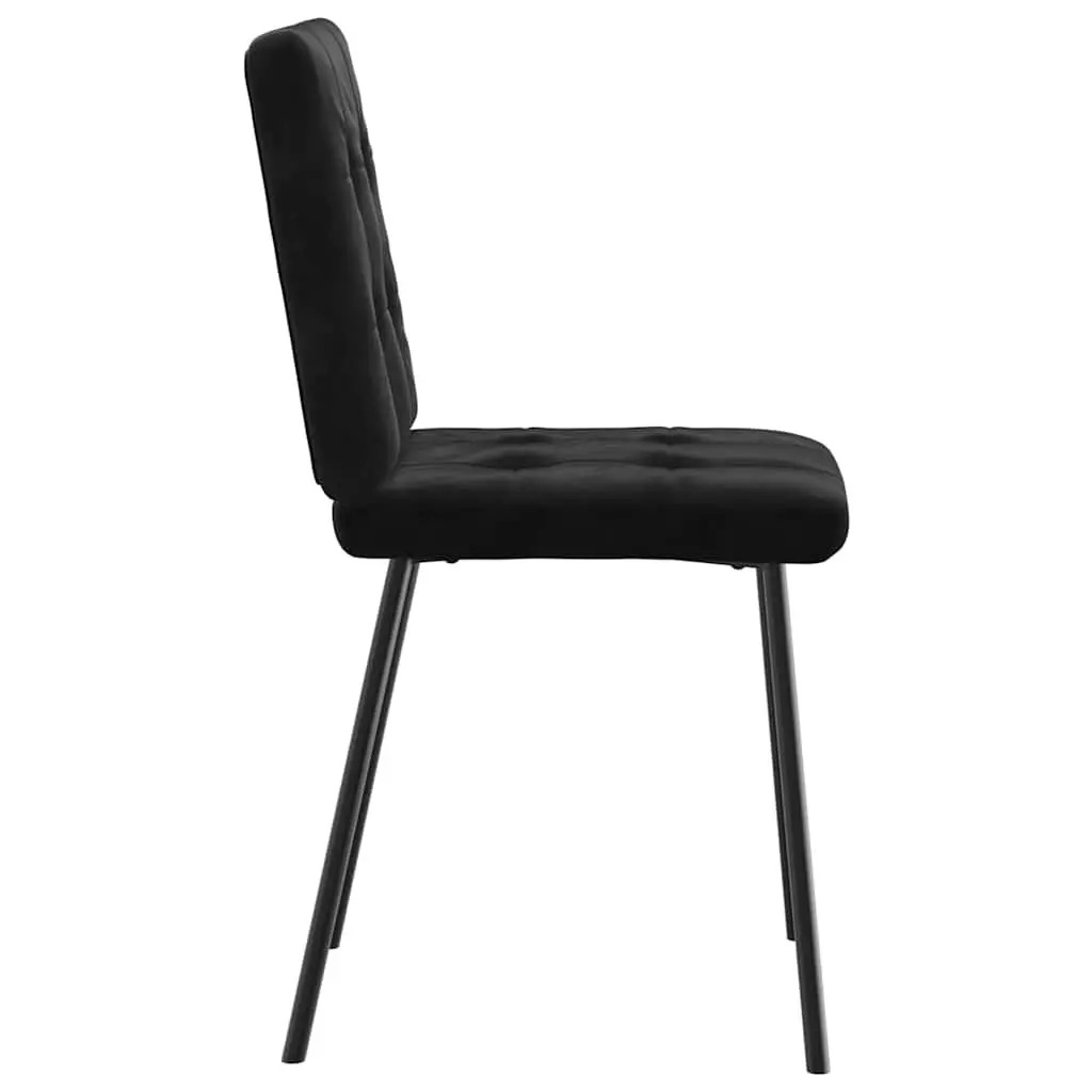 Black Velvet Dining Chairs Set