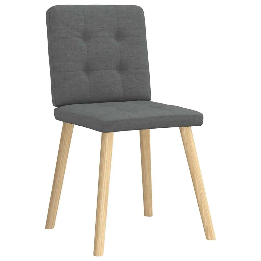 Dining Chairs 4 pcs Grey Fabric Kitchen Room Seating Elegant Design Comfort