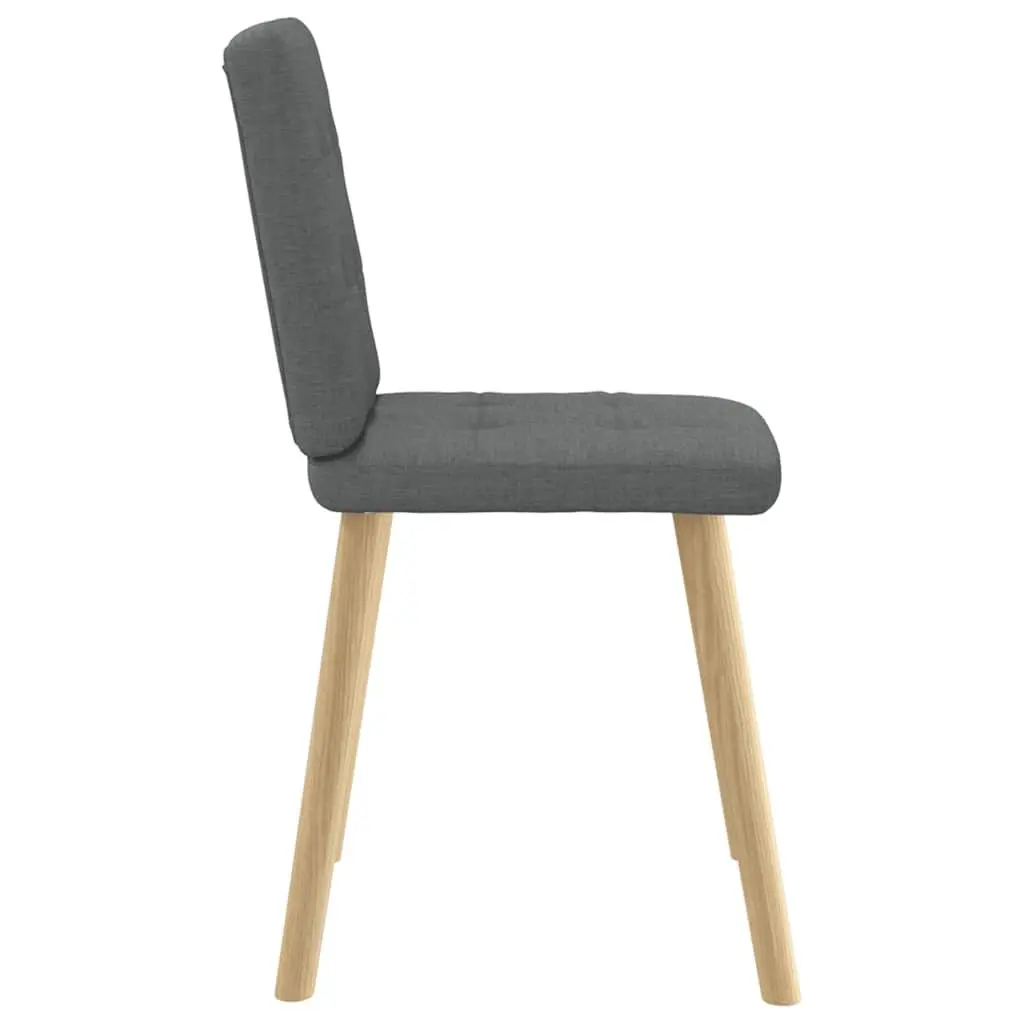 Dining Chairs 4 pcs Grey Fabric Kitchen Room Seating Elegant Design Comfort