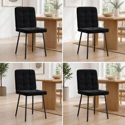 Comfortable and Elegant Black Velvet Dining Chairs Set