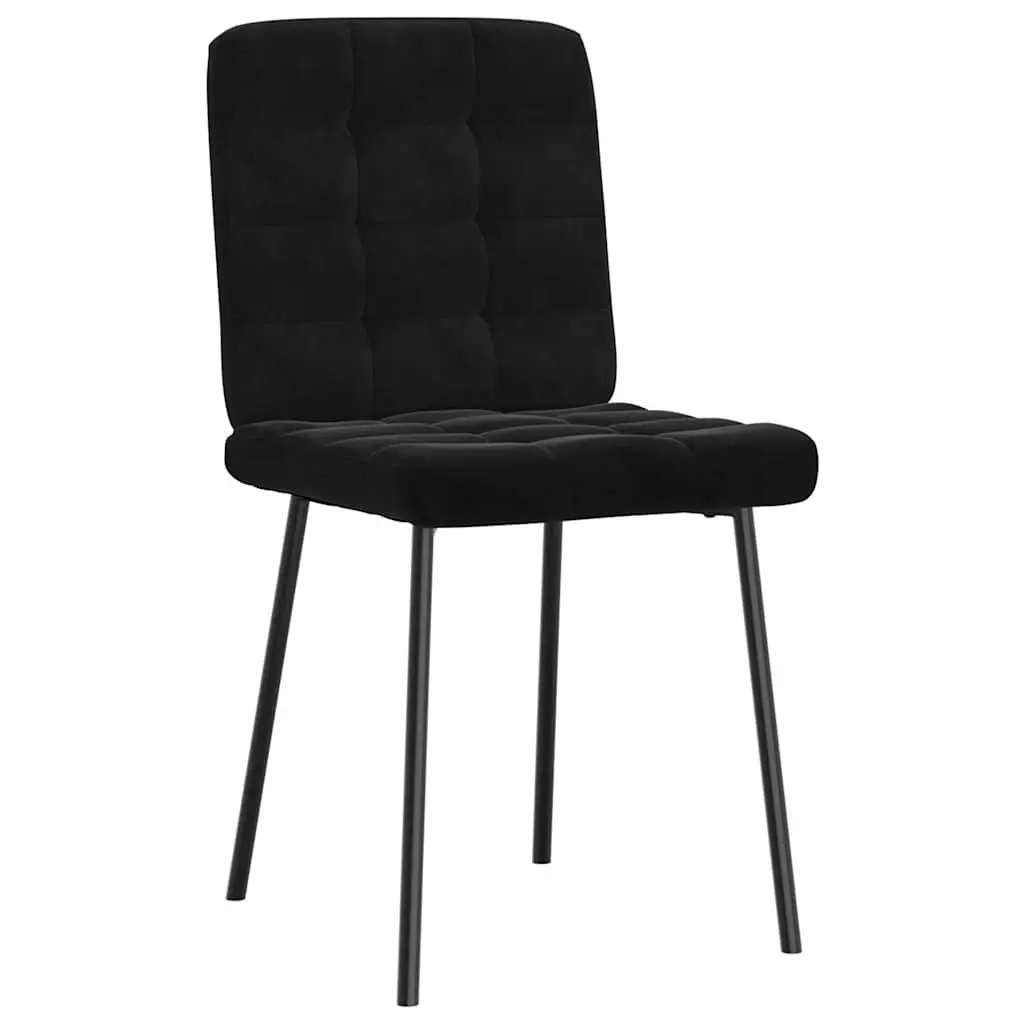 Dining Chairs 4 pcs Black Velvet Kitchen Room Seating Furniture Set Modern