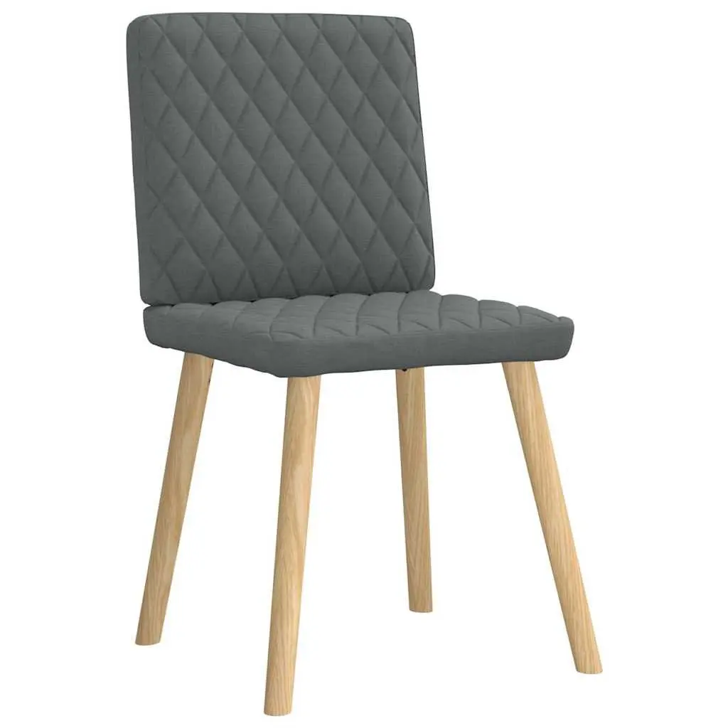 Dining Chairs Dark Grey Fabric Foam Padded Backrest 4 Piece