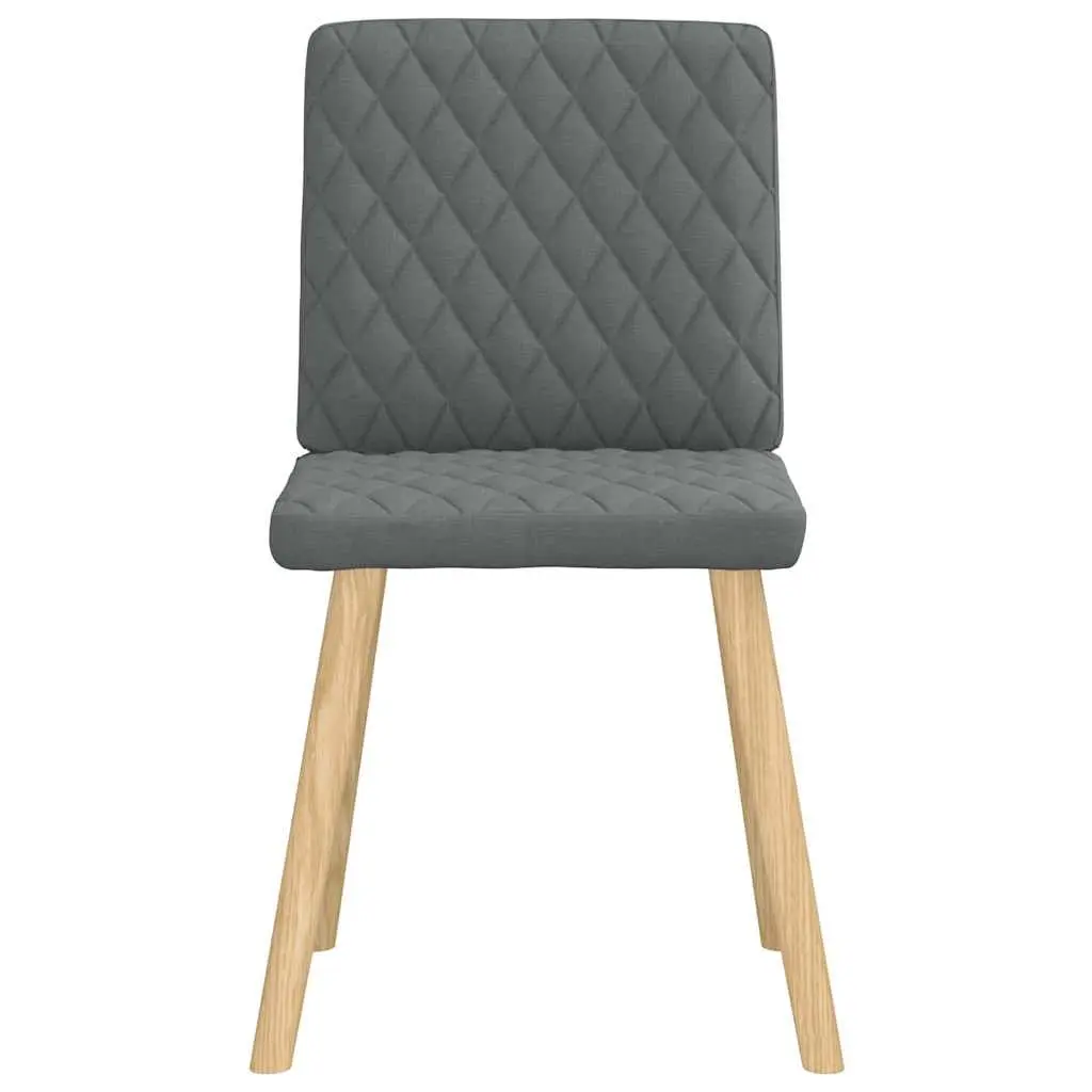 Dining Chairs Dark Grey Fabric Foam Padded Backrest 4 Piece
